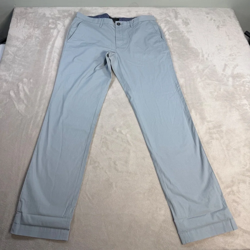 Banana Republic Aiden Chino Slim Fit Men 33x34 Light Blue Cotton Stretch Pants